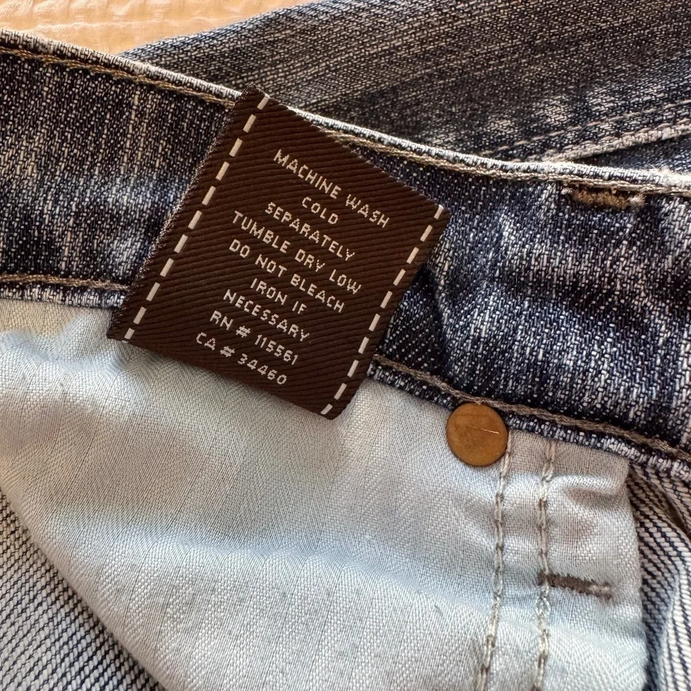 7 For all mankind women's jeans 29 mid rise straight leg Edie dark wash denim - Picture 5 of 10